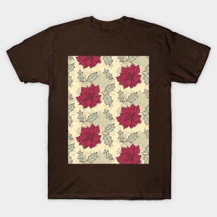 Poinsettia Christmas pattern design T-Shirt